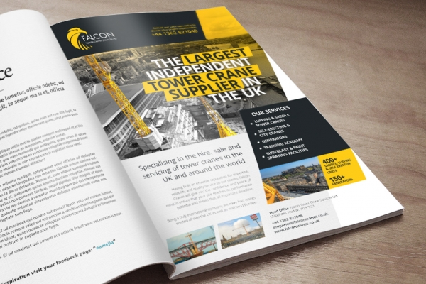 Falcon Cranes Advert Design